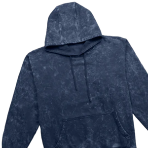 Sweat à capuche bleu marine lavé à l'acide Streetwear surdimensionné unisexe pull en coton lourd Vintage sweat à capuche coupe ample décontracté - Product Image 5