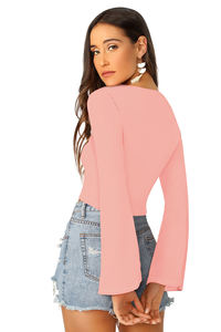 Indian Boutique <b>Top</b> Latest Exclusive Indian Peach Trendy Knitting <b>Tops</b> <b>Women</b> Comfortable Regular Wear Short <b>Tops</b> Western Wear - Product Image 2