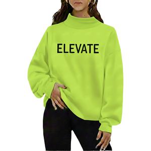 Sweat-shirt à col montant pour femme en tissu épais, coupe oversize, manches longues, confortable et chaud, style décontracté - Product Image 1