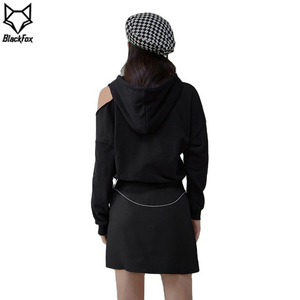 Sudadera con Capucha Corta Morada para Mujer, Manga Larga, Color Sólido, Tejida, Transpirable, para Otoño - Product Image 5