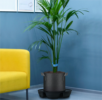 Ensemble de 4 plateaux de base auto-arrosants pour sacs de culture en tissu, support de réservoir de pot de plante en plastique robuste pour le jardinage