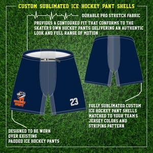 Conjuntos de jerseys y pantalones de hockey sobre hielo, conjuntos de calcetines y conchas, uniformes de hockey ecológicos transpirables de secado rápido con bordado personalizado - Product Image 3