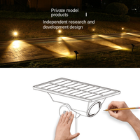 Projecteur solaire rond noir, lumière LED de jardin étanche IP65, 6000K Ra80 à intensité variable, 180° °   Faisceau large pour l'aménagement paysager extérieur des arbres
