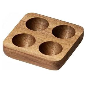 Plateau porte-oeufs moderne écologique à 6 fentes pour comptoir en bois d'acacia naturel fait à la main réfrigérateur de comptoir en bois de noyer noir - Product Image 2