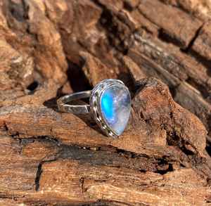 Handmade Rainbow Moonstone Ring 925 Sterling <b>Silver</b> Gemstone Jewelry For Women Natural Stone Gift - Product Image 5