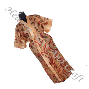 KL013 วินเทจผ้าไหมส่าหรีแขนยาววินเทจส่าหรีกิโมโนยาวBoho Dressing Gownวินเทจกิโมโนยาวชุดเพื่อนเจ้าสาวคริสต์มาส - Product Image 2