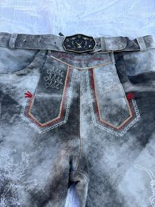 Pantalones Cortos de Cuero Bávaros para Hombre de Alta Calidad, Cuero Genuino, Estilo Alemán Trachten, Tela Bordada Resistente al Viento, Cintura Media, Primavera - Product Image 3