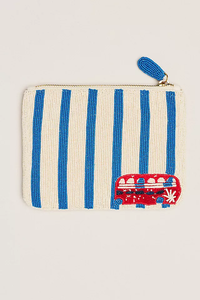 Porte-monnaie en perles blanches, sac à maquillage, accessoire fait main, pochette en perles colorées - Product Image 5