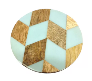 Top Quality Genuine Wooden & Resin Tea Cup Mats Pads Modern Style Trendy Design Flatware Household Dinnerware <b>Glass</b> <b>Coaster</b> - Product Image 2