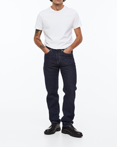 Jeans en denim pour hommes, coupe droite slim, confortables, en coton, personnalisés, délavés, imprimés, style streetwear sport décontracté, pour la fête, OEM/ODM, collection Printemps - Product Image 6