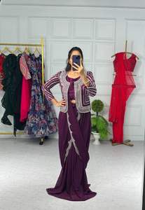 Prix direct de gros pour les dames de style indien à la mode Lehenga Choli costume de fête et de mariage robe élégante de l'Inde - Product Image 4