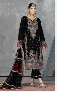 เสื้อผ้าออแกนซ่าปักลายสำหรับผู้หญิงเสื้อผ้าแบบดั้งเดิมของปากีสถานที่สง่างาม - Product Image 2