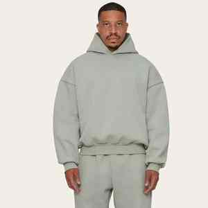 Sudadera con capucha de franela para hombre, estampado geométrico vintage, informal, versátil, longitud regular, invierno, tejido de punto, sudadera súper holgada - Product Image 3