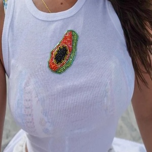 เสื้อกล้ามปักลูกปัดเม็ดเล็กเก๋ไก๋ งานฝีมือแฟชั่น ของขวัญทำมือ เสื้อกล้ามปักลูกปัดเม็ดเล็กสำหรับฤดูร้อน - Product Image 1
