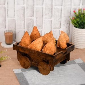 Plateau de service de collations en chariot en bois de haute qualité personnalisé en vrac pour restaurant hôtel usage domestique - Product Image 2