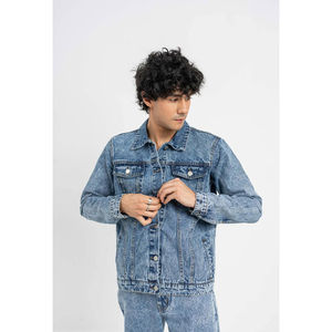 Veste en jean d'extérieur sur mesure pour l'automne et l'hiver, de haute qualité, streetwear élégant, veste en jean pour hommes, service OEM - Product Image 1