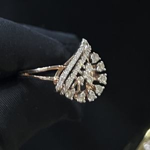 Anillo de Oro Sólido de 14K/18K con Diamante Natural, Corte Brillante, Certificado por Terceros, para Mujer, Diseño de Racimo Impresionante, para Novia - Product Image 6