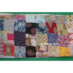 Queen Size Vintage Kantha Quilt Bedspread 100% Cotton <b>Indian</b> Bedcover Traditional Style Ralli <b>Throws</b> Wholesale - Product Image 3