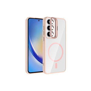 Étui de protection d'objectif d'appareil photo avec béquille magnétique M-Safe pour Samsung pour Galaxy A35/A55, coque en silicone premium antichoc magnétique - Product Image 1