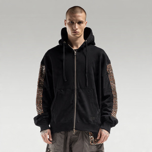 Sudadera con Capucha de Forro Polar Grueso para Mujer, Sudadera con Capucha de Invierno Cálida con Hombros Caídos y Cierre Doble para Hombre - Product Image 3