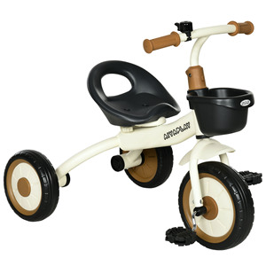 AIYAPLAY Tricycle pour enfants de 2 à 5 ans avec siège réglable et cloche, 70.5x50x58cm, blanc - Product Image 1