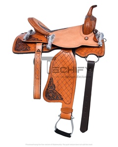 Selle en cuir de course Western Barrel de qualité d'exportation indienne légère et élégante - Product Image 1