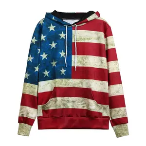 Sudadera con capucha con logotipo personalizado para mujer, prenda deportiva con estampado de bandera, a la moda, OEM - Product Image 1