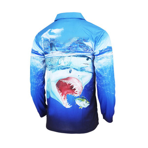 Jersey de pesca de manga larga para hombre al por mayor de alta calidad sublimación personalizada protección UV transpirable de talla grande camisas de pesca - Product Image 2