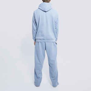 Sweat à capuche en coton biologique de qualité supérieure à la mode Hip Hop Design couleur unie respirant personnalisable survêtement d'hiver hommes - Product Image 2