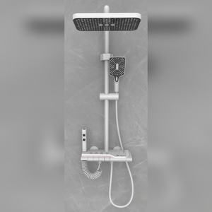 Columna de Ducha Termostática Cuadrada con Efecto Lluvia, Revestimiento de Grafito PVD, Válvula de Cerámica, Envío Global, Compra al por Mayor - Product Image 2