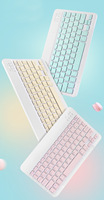 Set Keyboard Mouse Mini lampu latar 2.4G RGB, Set Tablet PC kantor tahan air konferensi Anti jatuh portabel luar ruangan