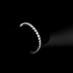 กำไลข้อมือแบบเทนนิสชุบทองดีไซน์ใหม่ประดับเพชร VVS มอยส์ซาไนต์ สไตล์ฮิปฮอป กำไลข้อมือแบบโซ่เส้นเล็กประดับเพชร VVS มอยส์ซาไนต์ - Product Image 4