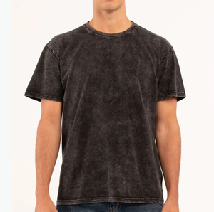 T-shirt pour hommes de haute qualité délavé à l'acide T-shirt coupe ample pas cher en gros T-shirt de lavage de vêtements Logo d'impression personnalisé - Product Image 6