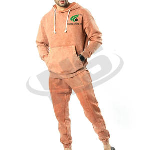 Conjunto de Ropa Deportiva de Dos Piezas con Capucha, Estilo Urbano, Lavado Ácido, Color Personalizado, de Alta Calidad para Hombre - Product Image 6