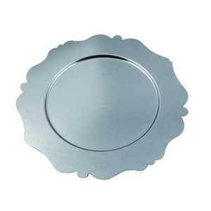 Assiette de présentation moderne en plastique martelé avec finition métallique ronde, texture intégrale, finition réfléchissante, durable et personnalisable - Product Image 4