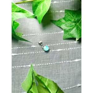 Navajo Handmade Sonoran Mountain Pendant with Opal Turquoise Rose Gold Bezel Setting Platinum <b>Charm</b> Pendant Number Pattern - Product Image 3