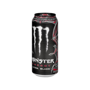 Boisson énergisante Monster Ultra Black 16 onces, paquet de 15, sans sucre, faible en glucides, faible en matières grasses, infusée au carbonate, fabrication allemande - Product Image 1