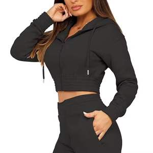 Streetwear Offre Spéciale Ensemble de sweats à capuche courts pour femmes Ensemble de sweats à capuche courts pour femmes de haute qualité - Product Image 6