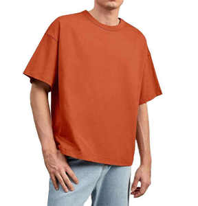 T-shirt en coton tricoté 100 % pour homme, coupe ample, épaules tombantes, respirant, personnalisable, style hip-hop, séchage rapide, poids lourd - Product Image 6