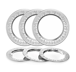 2025 articles de vente chauds plateau rond en acier inoxydable avec bord large et plaque de chargeur de service profond pour la maison ou la fête servant de la soupe - Product Image 1