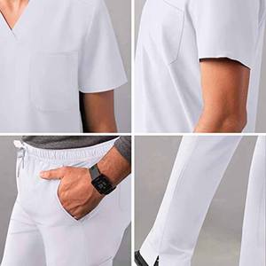 ชุดออกกำลังกายทางการแพทย์สองชิ้นสำหรับพยาบาลทำจากผ้าแคนวาส - Product Image 5