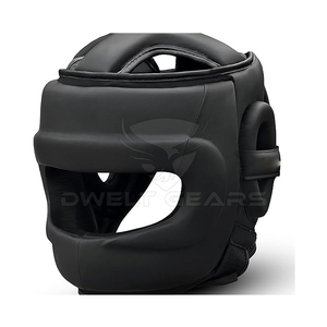 Hot Sale Custom Logo Quality Leather Full Face Boxing <b>Head</b> Guard Professional Breathable Eco-friendly Adjustable Portable - Product Image 1