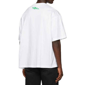 Camiseta de hombre de algodón 100% de alta calidad con estampado de logotipo personalizado Tela de estambre ecológica Tallas personalizadas en blanco liso - Product Image 3