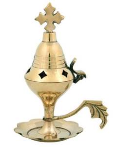 Quemador de Incienso Decorativo de Metal, Accesorios de Iglesia, Difusor de Fragancias con Aromas Agradables, Quemador de Incienso de Latón y Difusor, Regalos - Product Image 1