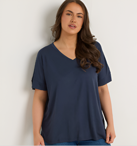 เสื้อยืดผ้าโมดอลสีกรมท่าสำหรับผู้หญิงไซส์พิเศษผ้าคอตตอนแห้งเร็วไซส์ใหญ่พิเศษ - Product Image 5