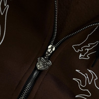 Yingling DTG Sweat à capuche zippé pour homme, en coton épais, coupe ample, style streetwear, personnalisable avec logo, coupe courte