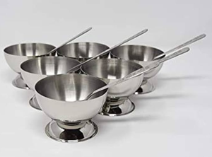 Bol en acier inoxydable avec cuillère 3 bols tasses à salade réutilisables de différentes tailles bol à dessert au meilleur prix - Product Image 2