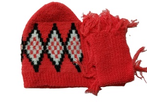 Gorros personalizables para niños, varios colores de punto, impresión alta con lazos de mono fabricados en la India con acrílico de lana pura - Product Image 2