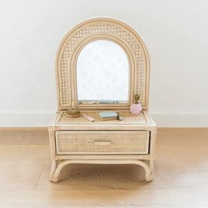 Gran oferta, joyero de ratán de alta calidad con espejo, muebles de dormitorio para niños de ratán hechos a mano OEM del fabricante de Vietnam - Product Image 3