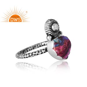 Latest Design Sterling Silver Natural Mojave Copper <b>Purple</b> Qyster Turquoise Gemstone Ring for Women Design Jewelry Manufacturer - Product Image 4